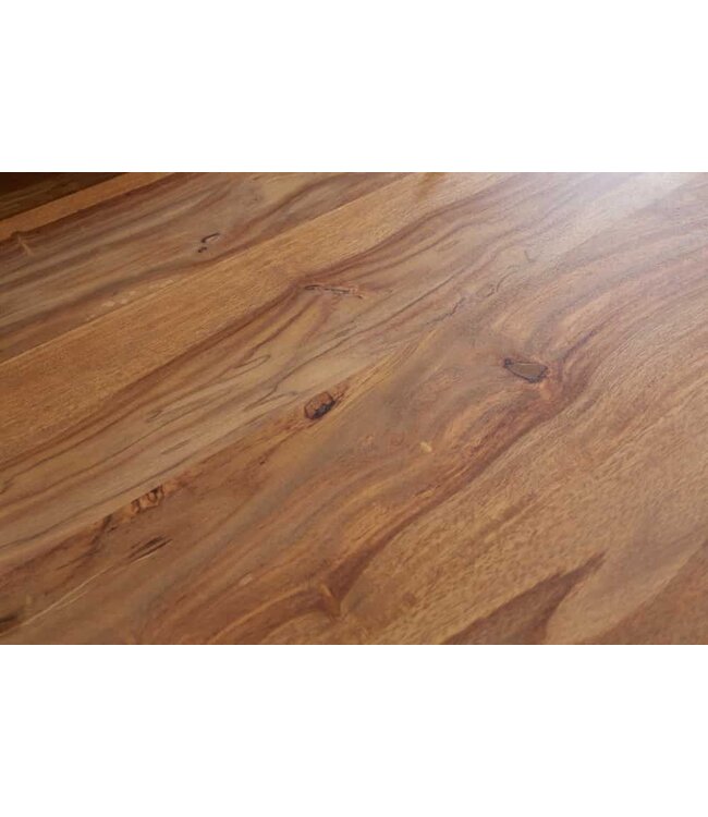 Invicta Interior Massief houten eettafel IRON CRAFT 200cm naturel zwarte Sheesham steenafwerking Industrieel Design - 39870