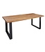 Invicta Interior Massief houten eettafel IRON CRAFT 200cm naturel zwarte Sheesham steenafwerking Industrieel Design - 39870