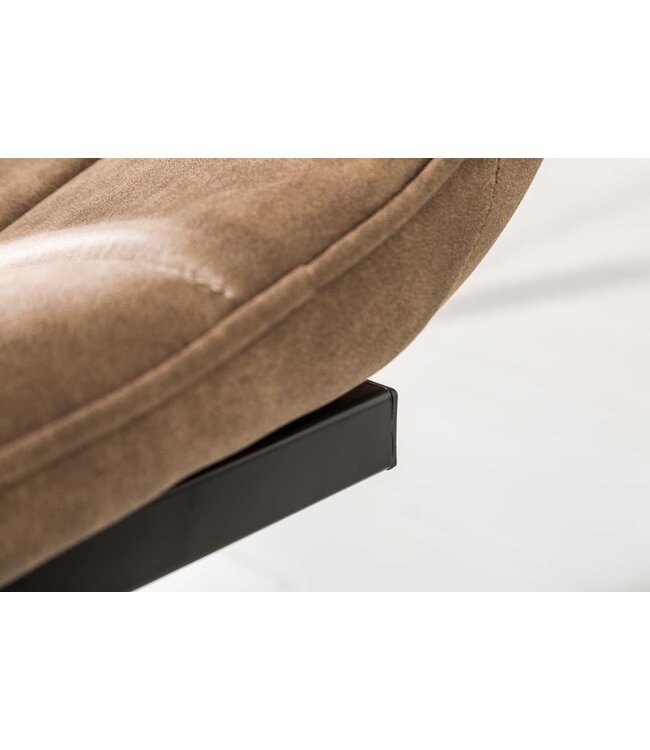 Invicta Interior Design sledestoel MIAMI taupe bruin metalen frame mat zwart - 39856