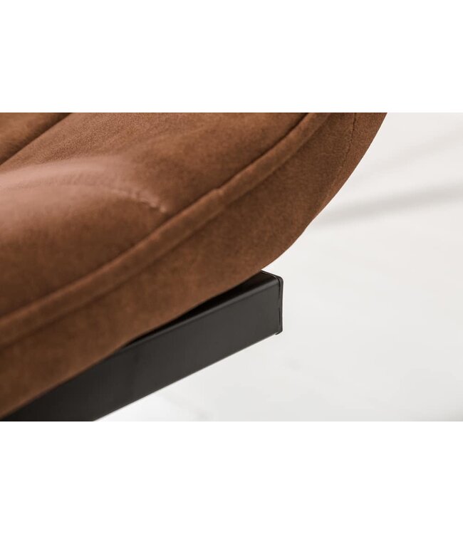 Invicta Interior Design sledestoel MIAMI lichtbruin metalen frame mat zwart - 39855