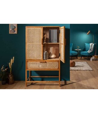 Invicta Interior Massief dressoir BAMBOO LOUNGE 140cm mangohout bamboe met Weens weefsel - 39821