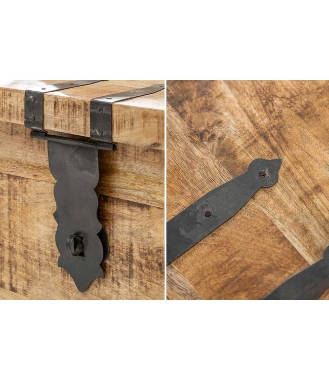 Invicta Interior Massief houten salontafel BODEGA 100cm mangohouten thuisbarkast - 39814