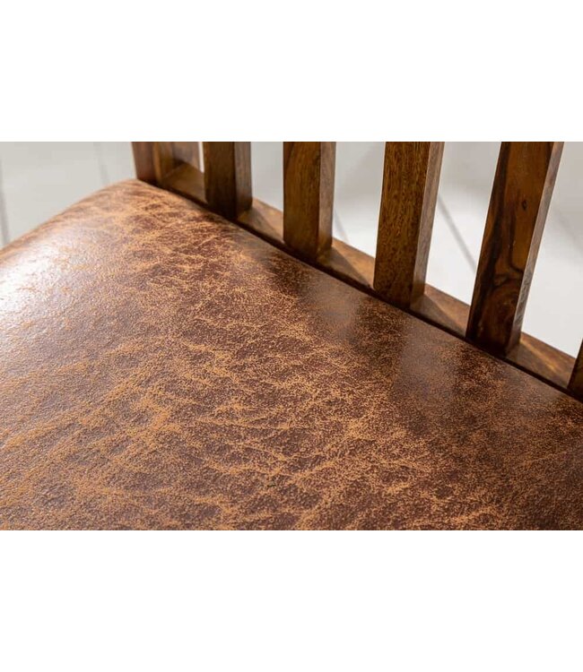 Invicta Interior Stevige stoel MAKASSAR Sheesham eetkamerstoel gestoffeerd in koloniale stijl - 39751