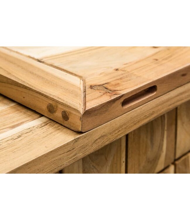 Invicta Interior Handgemaakte barkast MOSAICO 130cm massief acaciahout 3D-effect - 39750