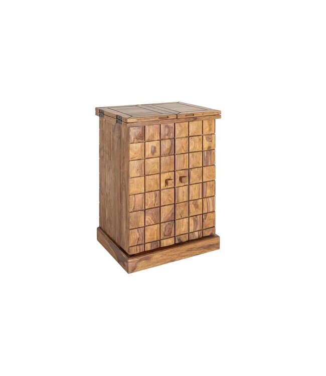 Invicta Interior Handgemaakte barkast MOSAICO 130cm Sheesham hout steenafwerking 3D effect - 39749