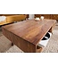 Invicta Interior Massieve salontafel MYSTIC LIVING 100cm Sheesham naturel 3D oppervlak massief hout - 39743