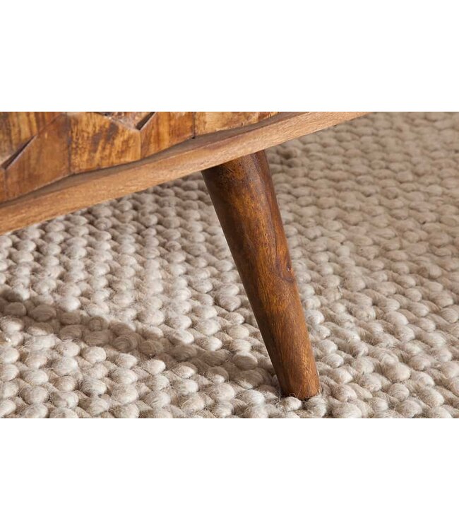 Invicta Interior Massieve salontafel MYSTIC LIVING 100cm Sheesham naturel 3D oppervlak massief hout - 39743