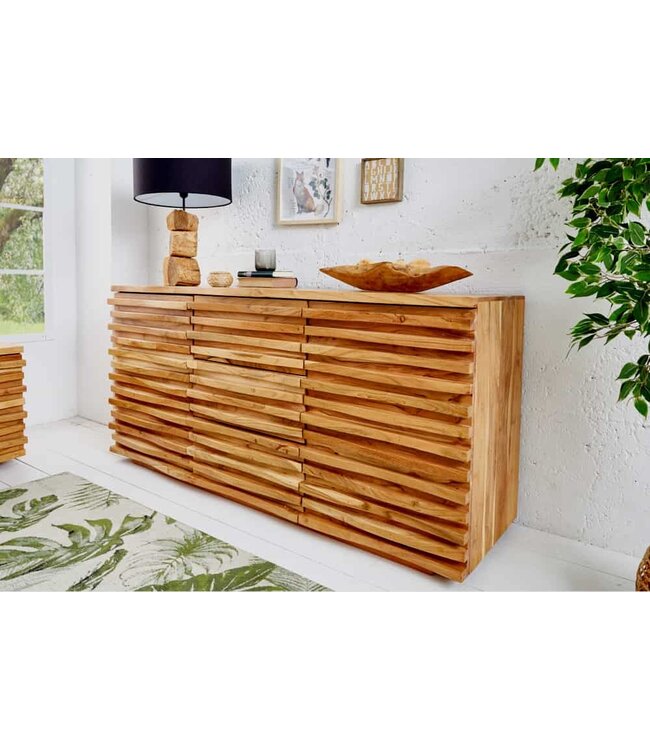 Invicta Interior Massief dressoir RELIEF 160 cm acaciahout met uitgewerkt front - 39736