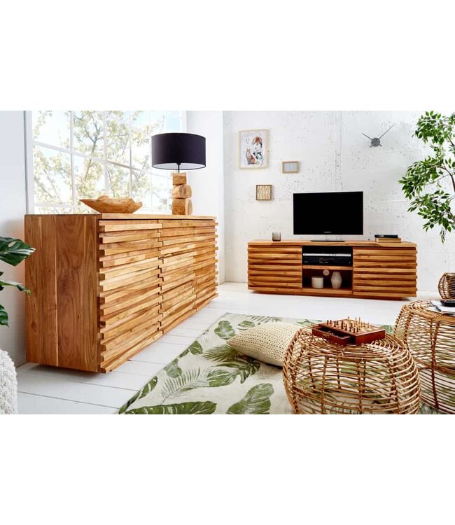 Invicta Interior Massief dressoir RELIEF 160 cm acaciahout met uitgewerkt front - 39736