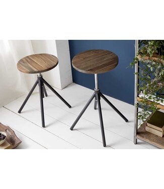 Invicta Interior In hoogte verstelbare zitkruk FACTORY Acacia verweerd industrieel ontwerp - 39711