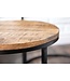 Invicta Interior industrieele set van 2 bijzettafels ELEMENTS 60cm massief mangohout rond zwart metalen frame - 39656