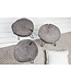 Invicta Interior Ronde bijzettafel GOA 45cm grijs massief acaciahout boomschijf kruk haarspeldpoten metaal - 39597