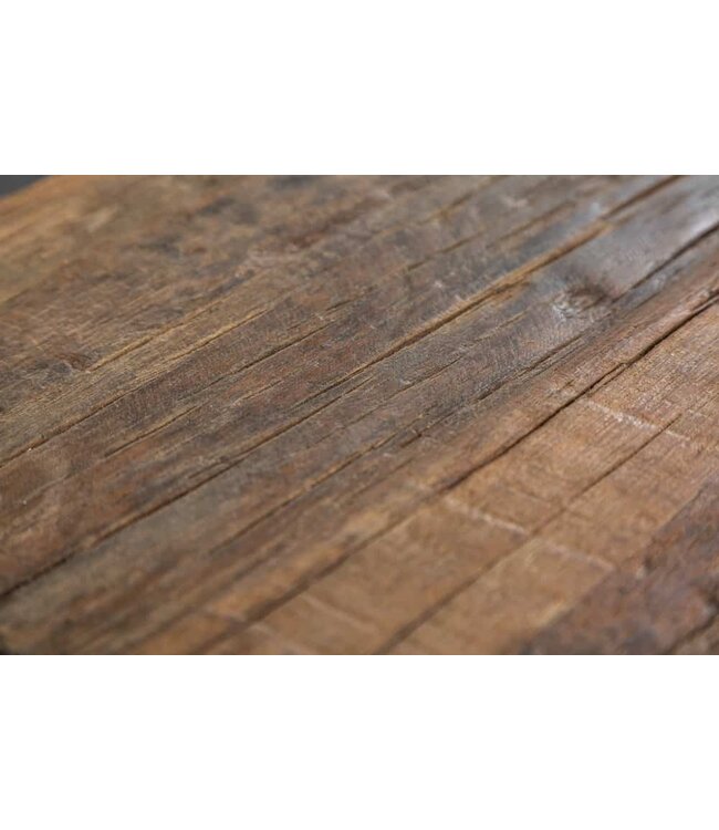 Invicta Interior industrieele bijzettafel BARRACUDA 40cm gerecycled hout met gebogen poten - 39586