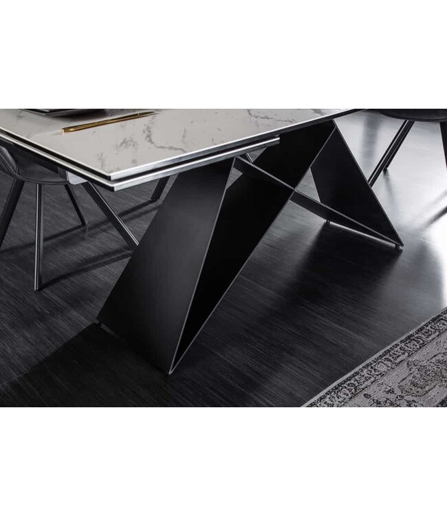 Invicta Interior Uitschuifbare eettafel PROMETHEUS 180-220-260cm wit marmer keramiek gemaakt in Italie - 39562