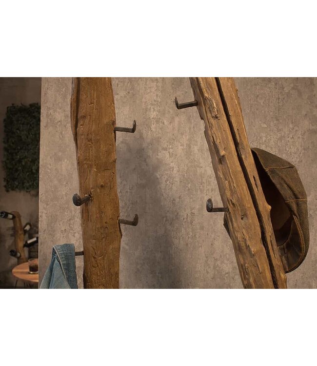 Invicta Interior Stevige kledingkast HEMINGWAY 200cm teakhouten kledingrek - 39557