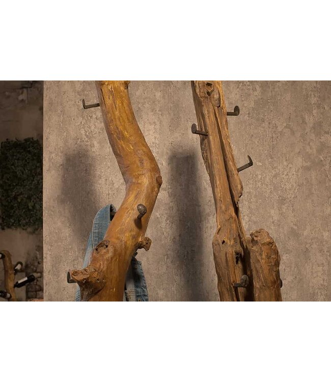 Invicta Interior Stevige kledingkast HEMINGWAY 200cm teakhouten kledingrek - 39557