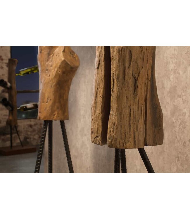 Invicta Interior Stevige kledingkast HEMINGWAY 200cm teakhouten kledingrek - 39557