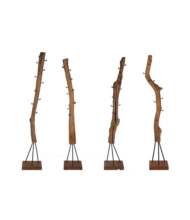 Invicta Interior Stevige kledingkast HEMINGWAY 200cm teakhouten kledingrek - 39557