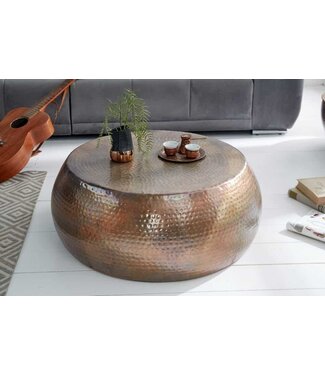 Invicta Interior Ronde salontafel ORIENT 80cm gevlamd koper metaal gehamerd ontwerp handgemaakt - 39536