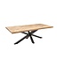 Invicta Interior Massieve industrieele eettafel GALAXIE 180cm mangohouten stervormig frame - 39443