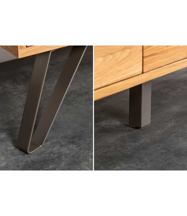 Invicta Interior Massief dressoir LIVING EDGE 160cm wild eiken geolied boomrandbord - 39435