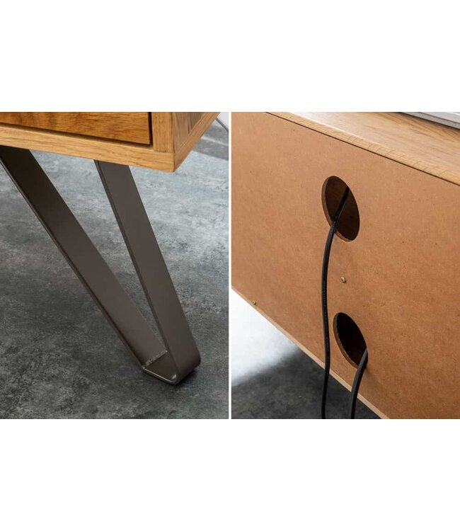 Invicta Interior Massief tv-meubel LIVING EDGE 160cm wild eiken geolied boomrand lowboard - 39434