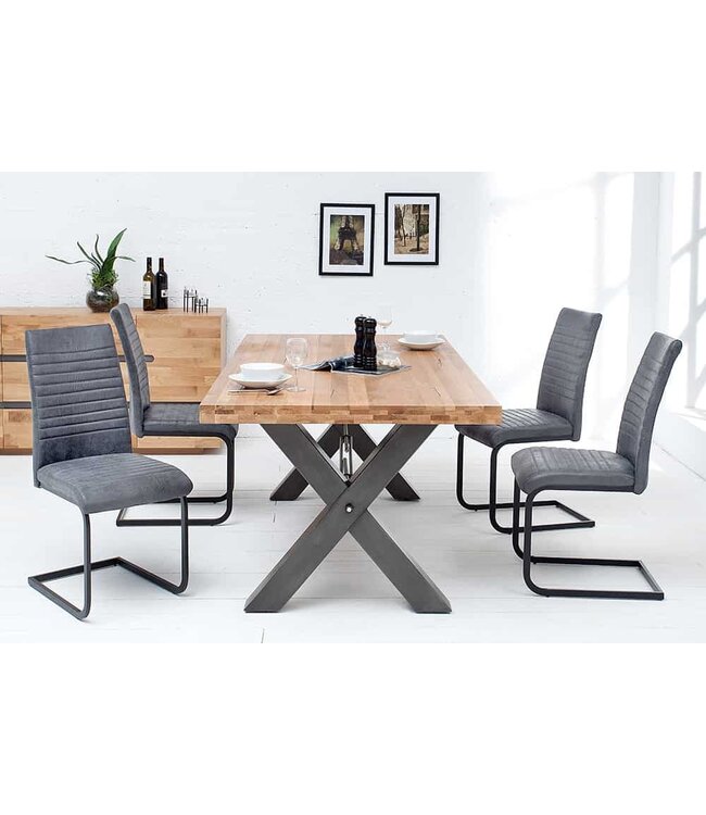 Invicta Interior industrieele sledestoel APPARTEMENT antiekgrijs met metalen frame - 39378