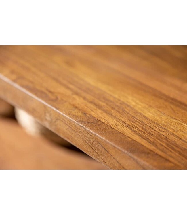 Invicta Interior Massief tv-meubel MAMMUT 160 cm lowboard met metalen boomrand in acaciahoningafwerking - 39365