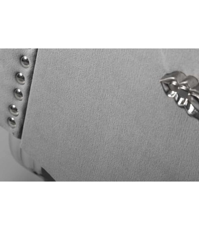 Invicta Interior Elegant nachtkastje EXTRAVAGANCIA 47cm zilvergrijs fluwelen nachtkastje met lade - 39357