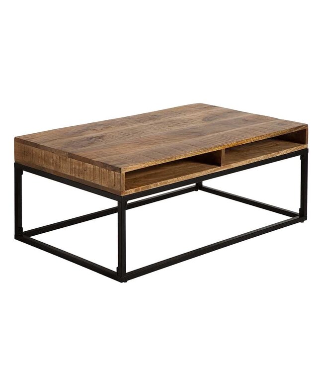 Invicta Interior Massieve salontafel IRON CRAFT 100cm mangohout met lade - 39293