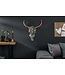 Invicta Interior Extravagante wanddecoratie EXOTIC BULL 57cm zilveren mangohouten stierenkop - 39091