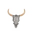 Invicta Interior Extravagante wanddecoratie EXOTIC BULL 57cm zilveren mangohouten stierenkop - 39091