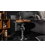 Invicta Interior Design bijzettafel EXTRAVAGANCIA 50cm massief mangohout ronde metalen kolomvoet zilver - 39090