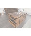 Invicta Interior Massief houten salontafel BODEGA 100 cm Sheesham steenafwerking barkast voor thuis - 39060