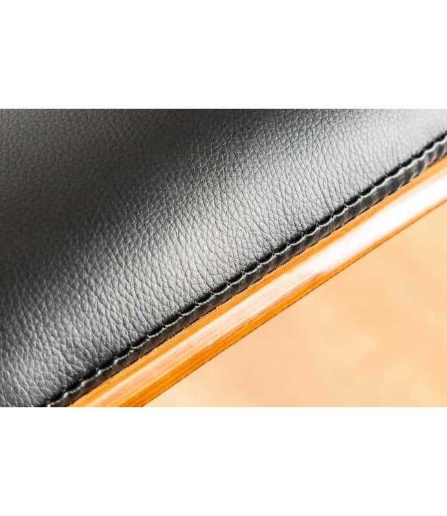 Invicta Interior Retro barkruk CLASSICO zwart 115cm in hoogte verstelbaar walnootfineer - 39040