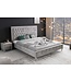 Invicta Interior Chesterfield tweepersoonsbed EXTRAVAGANCIA 180x200cm zilvergrijze fluwelen klinknagels - 38968