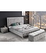 Invicta Interior Chesterfield tweepersoonsbed EXTRAVAGANCIA 180x200cm zilvergrijze fluwelen klinknagels - 38968