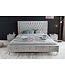 Invicta Interior Chesterfield tweepersoonsbed EXTRAVAGANCIA 180x200cm zilvergrijze fluwelen klinknagels - 38968