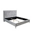 Invicta Interior Chesterfield tweepersoonsbed EXTRAVAGANCIA 180x200cm zilvergrijze fluwelen klinknagels - 38968