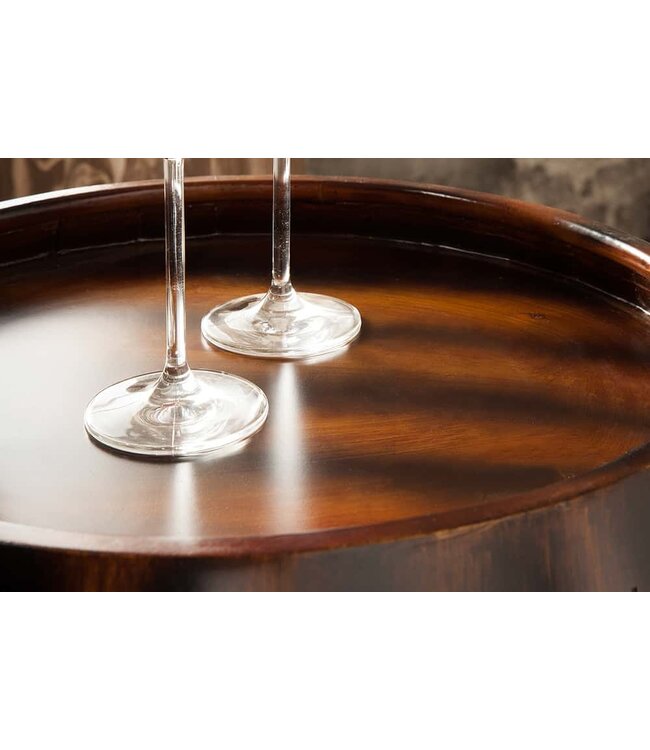 Invicta Interior Massief wijnrek BODEGA 80cm koffiebruin grenen vat bartafel voor 23 flessen - 38961