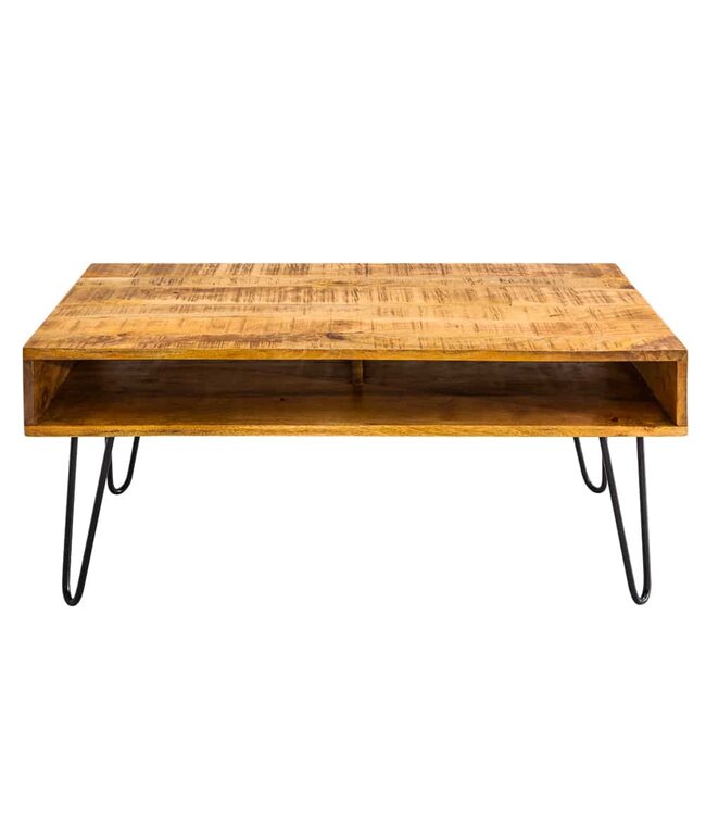 Invicta Interior Massieve salontafel SCORPION 100cm naturel mangohouten haarspeldpoten - 38947