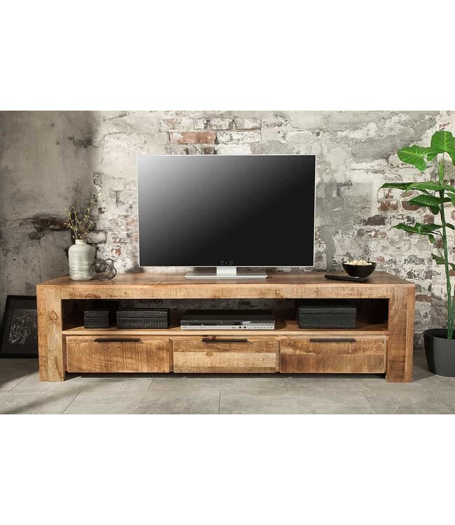 Invicta Interior Massief tv-meubel IRON CRAFT 170cm mangohouten lowboard 3 lades - 38929