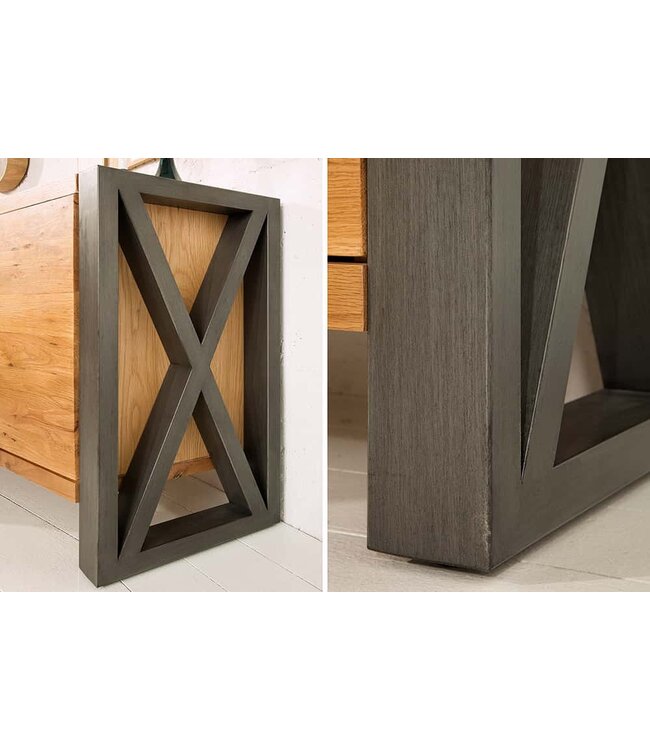 Invicta Interior Massief dressoir THOR 200cm wilde eik geolied in industrieel design - 38809