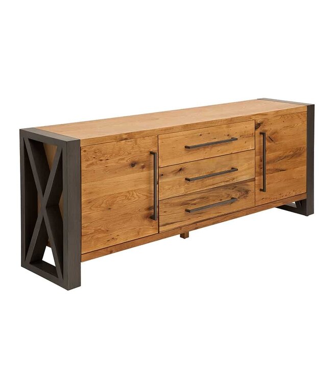 Invicta Interior Massief dressoir THOR 200cm wilde eik geolied in industrieel design - 38809