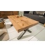 Invicta Interior Massief houten salontafel THOR 110cm wild eiken geolied X-frame metaal antraciet industrieel design - 38808