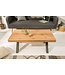 Invicta Interior Massief houten salontafel THOR 110cm wild eiken geolied X-frame metaal antraciet industrieel design - 38808