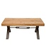 Invicta Interior Massief houten salontafel THOR 110cm wild eiken geolied X-frame metaal antraciet industrieel design - 38808