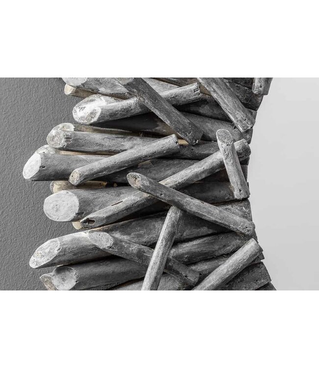 Invicta Interior Handgemaakte teakhouten spiegel RIVERSIDE 80cm grijs drijfhout - 38796