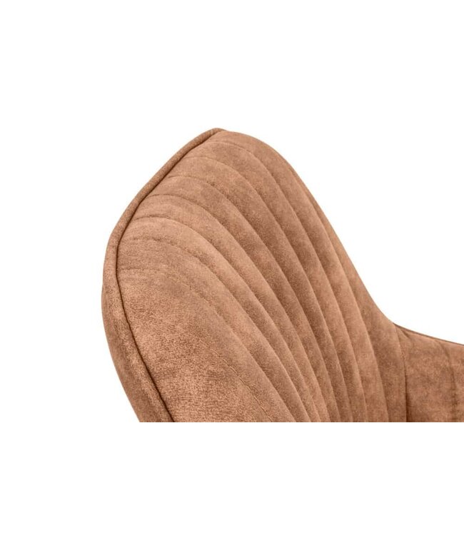 Invicta Interior Elegante armleuningstoel TURIJN vintage lichtbruin met decoratieve stiksels - 38789