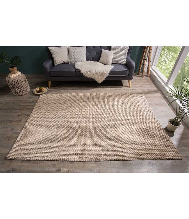 Invicta Interior Handgemaakt tapijt WOL 240x160cm beige van wol - 38761